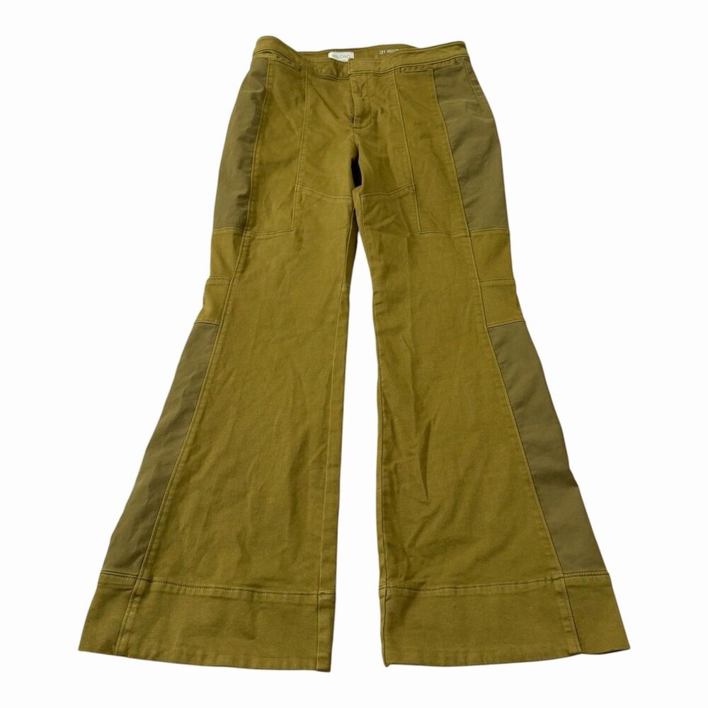 Pilcro Anthropologie Annika Clean Bootcut Pants 31 Utility Stretch Bronze Army